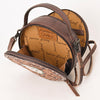 ADBG1270 American Darling Tooled Leather Canteen Bag -Playing Card Western Purse