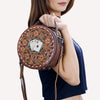 ADBG1270 American Darling Tooled Leather Canteen Bag -Playing Card Western Purse