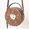 ADBG1270 American Darling Tooled Leather Canteen Bag -Playing Card Western Purse