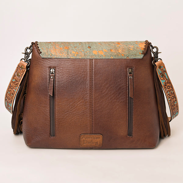 ADBG1273 American Darling Cowhide Fringe Crossbody -Tooled Leather Bag