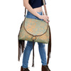 ADBG1273 American Darling Cowhide Fringe Crossbody -Tooled Leather Bag