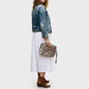 ADBGZ777 Western Metallic Leather Wristlet Jewelry Case - Silver-Foiled Distressed Finish