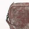ADBGZ777 Western Metallic Leather Wristlet Jewelry Case - Silver-Foiled Distressed Finish