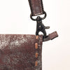 ADBGZ778 Western Distressed Metallic Leather Crossbody - Silver-Foiled Sling Bag