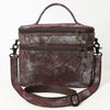 ADBGZ779 Distressed Silver Metallic Leather Jewelry Case - Convertible Crossbody & Top-Handle