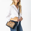ADBG1279 American Darling Hand Tooled Leather Crossbody -Woven Body Floral Purse