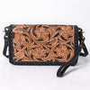 ADBG1279 American Darling Hand Tooled Leather Crossbody -Woven Body Floral Purse