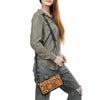 ADBG1280 American Darling Tooled Leather Crossbody Wallet -Braided Western Bag