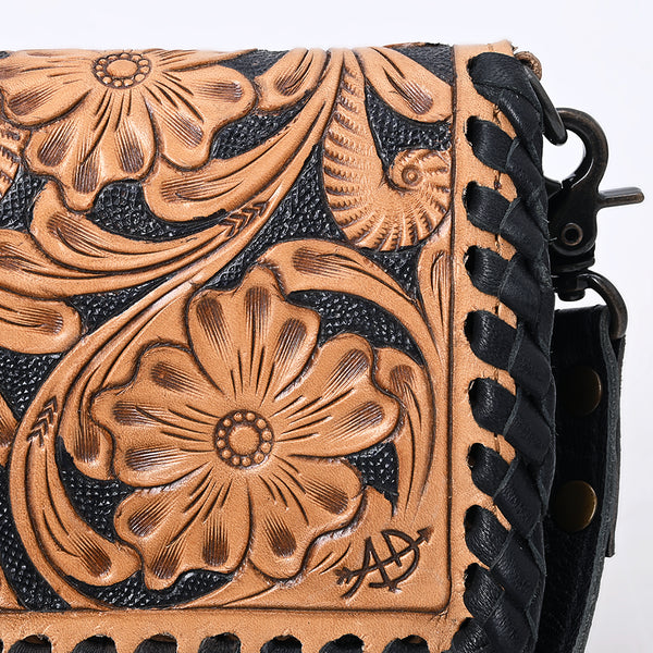 ADBG1280 American Darling Tooled Leather Crossbody Wallet -Braided Western Bag
