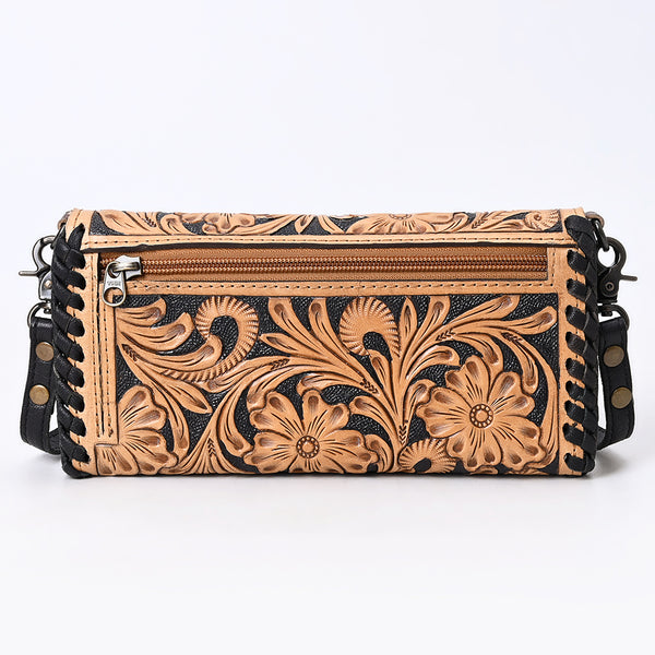 ADBG1280 American Darling Tooled Leather Crossbody Wallet -Braided Western Bag