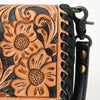 ADBG1281 American Darling Hand Tooled Leather Crossbody Wallet -Floral Braided Purse