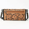 ADBG1281 American Darling Hand Tooled Leather Crossbody Wallet -Floral Braided Purse