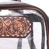 ADBG1285 American Darling Tooled Leather Clear Backpack -Western Stadium Bag