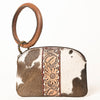 ADBG1287 American Darling Hair-on Cowhide Hand-Tooled Clutch Bag -O-Ring Western Wristlet