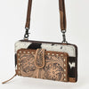 ADBG1288 American Darling Hair-On Cowhide & Hand-Tooled Organizer Crossbody Bag| Western Crossbody Clutch