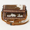 ADBG1292 American Darling Handcrafted Western Leather Crossbody Bag with Hair-On Cowhide & Tooled Details
