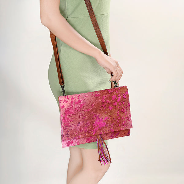ADBG1295 American Darling Hair-On Cowhide Western Crossbody Bag - Genuine Leather Crossbody