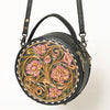 ADBG1188 American Darling Western Tooled Leather Canteen Bag Floral Carved Inlay