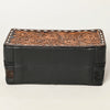 ADBGA453A American Darling Tooled Leather Cowhide Jewelry Accessory Case Western Organizer Box