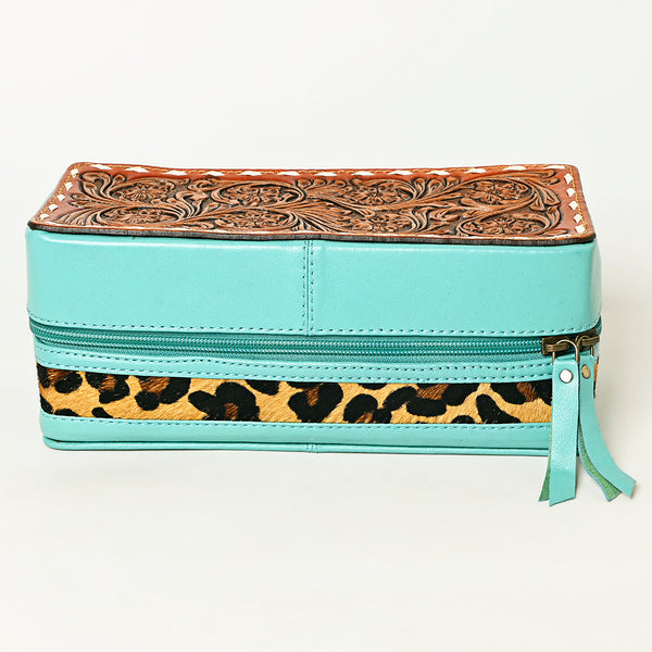 ADBGA453A American Darling Tooled Leather Cowhide Jewelry Accessory Case Western Organizer Box