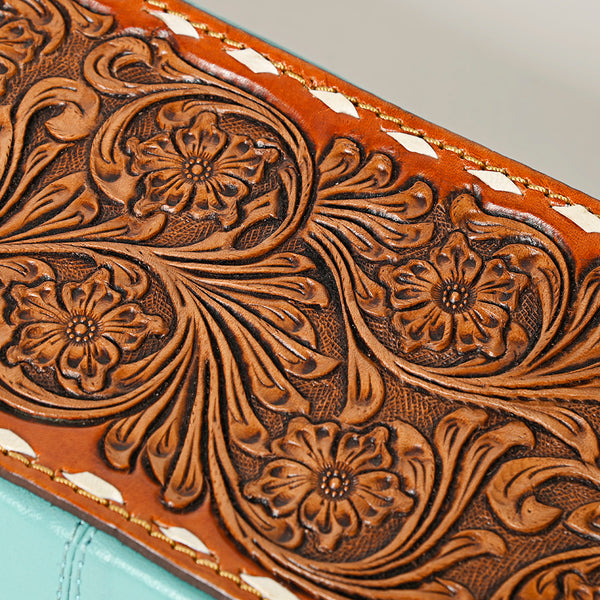 ADBGA453 American Darling Floral Tooled Leather Cowhide Jewelry Accessory Case
