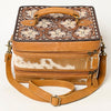 ADBGA454 American Darling Hair-On Cowhide Floral Carved Leather Jewelry Case