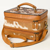 ADBGA454 American Darling Hair-On Cowhide Floral Carved Leather Jewelry Case