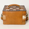 ADBGA454 American Darling Hair-On Cowhide Floral Carved Leather Jewelry Case