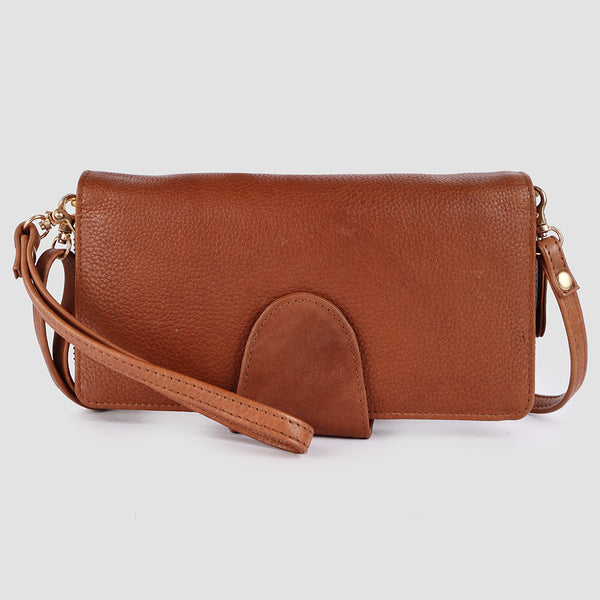 ADBGM393 Pebbled Leather Wristlet Clutch Crossbody - American Darling