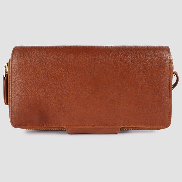ADBGM393 Pebbled Leather Wristlet Clutch Crossbody - American Darling