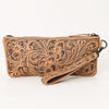 OHG111 Wristlet Hand Tooled Genuine Leather Women Bag Western Handbag Purse