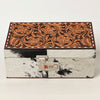 ADBGA458 American Darling Hand Tooled Genuine Leather Hair On Hide Jewelry Case
