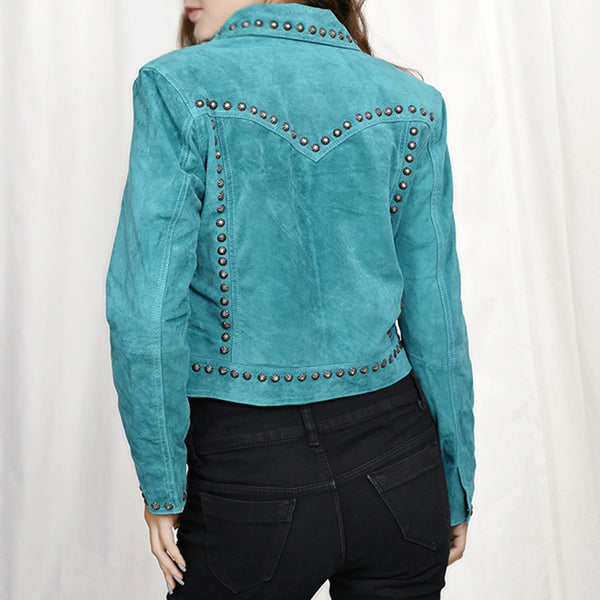 ADJKT040 Genuine Leather Women Shirt Jacket Dress