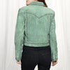 ADJKT041 Genuine Leather Women Shirt Jacket Dress
