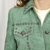 ADJKT041 Genuine Leather Women Shirt Jacket Dress