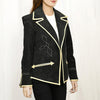 ADBZ050 American Darling Western Black Suede Leather Blazer with Piping & Arrow Trim