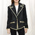 ADBZ050 American Darling Western Black Suede Leather Blazer with Piping & Arrow Trim
