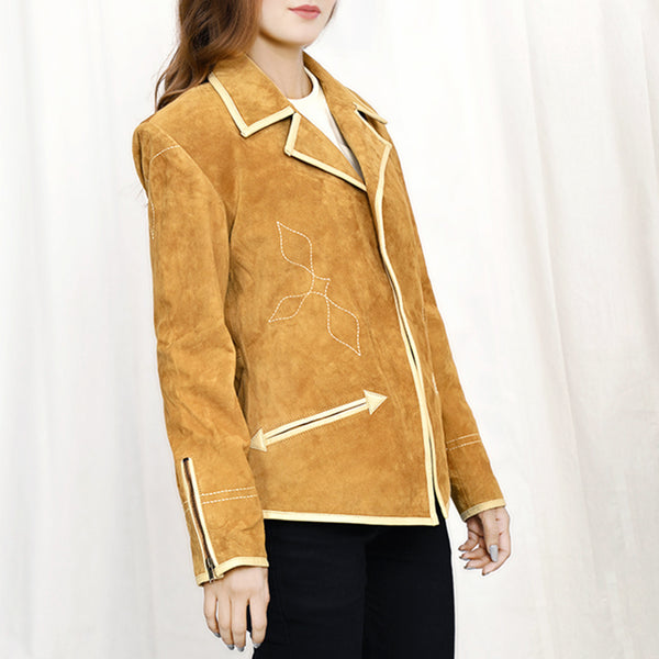 ADBZ053 American Darling Genuine Suede Blazer with Western Stitching