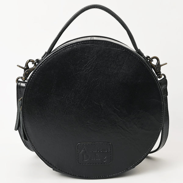 ADBG1300 American Darling Western Leather Canteen Bag with Hand-Tooled Floral Detailing