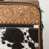 ADBG1296 American Darling Hair-On Cowhide Western Trolley Bag - Genuine Leather Hand-Tooled Luggage