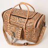 ADBG1305 American Darling Hand Tooled Leather Duffel Bag -Floral Travel Carryall