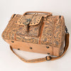 ADBG1305 American Darling Hand Tooled Leather Duffel Bag -Floral Travel Carryall