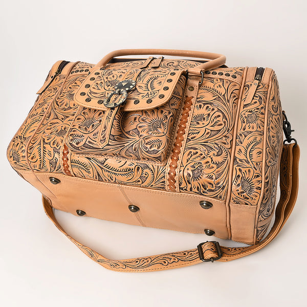 ADBG1305 American Darling Hand Tooled Leather Duffel Bag -Floral Travel Carryall