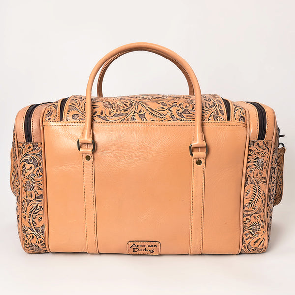 ADBG1305 American Darling Hand Tooled Leather Duffel Bag -Floral Travel Carryall