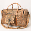 ADBG1305 American Darling Hand Tooled Leather Duffel Bag -Floral Travel Carryall