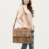 ADBG1307 American Darling Tooled Leather Briefcase -Floral Carved Messenger Bag