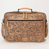 ADBG1308 American Darling Hand Tooled Leather Briefcase -Floral Carved Laptop Bag