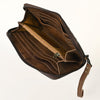 ADBG1309 American Darling Tooled Leather Wallet -Floral Buckstitch Wristlet
