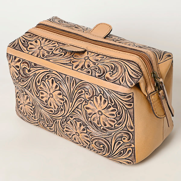 ADBG1312 American Darling Hand-Tooled Leather Jewelry Case -Western Vanity Bag