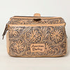 ADBG1312 American Darling Hand-Tooled Leather Jewelry Case -Western Vanity Bag